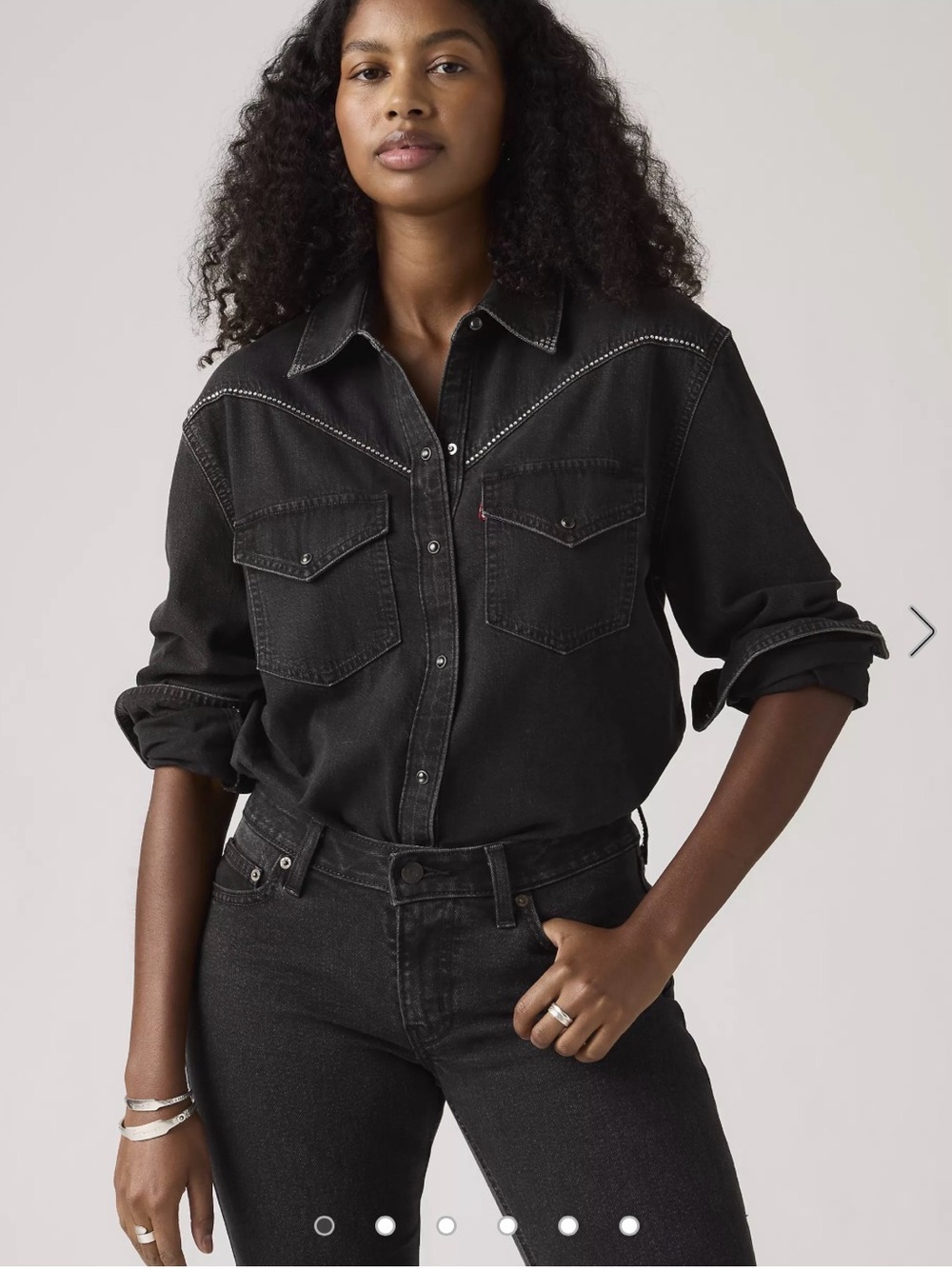 NWT Levi's Black Denim SAWYER WESTERN SHIRT